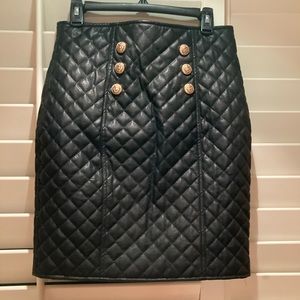 Faux leather Black quilted skirt